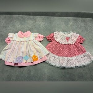 Lot of 2 vintage minitogs newborn dresses